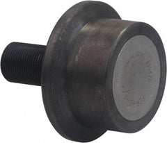 Accurate Bushing - 5" Roller Diam x 3" Width, 2" Stud Diam x 4-1/2" Length, Flanged Load Roller - Carbon Steel, 2-1/2" Thread Length, 2-12 Thread, 7-1/2" OAL, 35,800 Lb Dynamic Cap, 40,000 Lb Static Cap - Americas Tooling