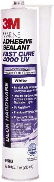 3M - 12.8 oz Cartridge White Polyether Hybrid Adhesive Sealant - 190°F Max Operating Temp, 20 min Tack Free Dry Time - Americas Tooling