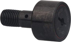 Accurate Bushing - 9/16" Roller Diam x 3/8" Width, 0.19" Stud Diam x 5/8" Length, Stud Cam Follower - Carbon Steel, 1/4" Thread Length, 10-32 Thread, 1" OAL, 970 Lb Dynamic Cap - Americas Tooling