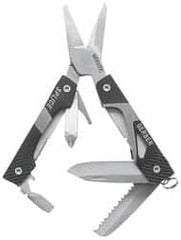 Gerber - 9 Piece, Scissors Multi-Tool Set - Black, 4" OAL, 2-13/32" Closed Length - Americas Tooling