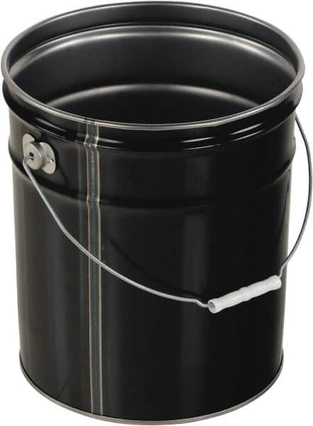 Vestil - 5 Gal Black Steel Pail - 13-3/8" High - Americas Tooling