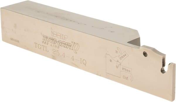 Iscar - External Thread, 1-1/4" Max Depth of Cut, 0.146" Min Groove Width, 5.905" OAL, Left Hand Indexable Grooving Cutoff Toolholder - 1" Shank Height x 1" Shank Width, TAG Insert Style, TGT Toolholder Style, Series Tang-GripIQ - Americas Tooling