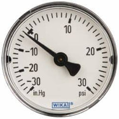 Wika - 2" Dial, 1/4 Thread, 30-0-30 Scale Range, Pressure Gauge - Center Back Connection Mount, Accurate to 3-2-3% of Scale - Americas Tooling