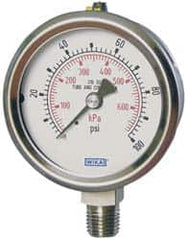 Wika - 2-1/2" Dial, 1/4 Thread, 0-60 Scale Range, Pressure Gauge - Lower Connection Mount, Accurate to 2-1-2% of Scale - Americas Tooling