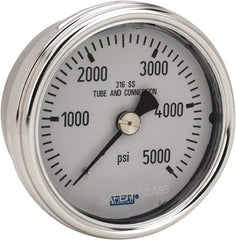 Wika - 2-1/2" Dial, 1/4 Thread, 0-5,000 Scale Range, Pressure Gauge - Center Back Connection Mount, Accurate to 2-1-2% of Scale - Americas Tooling