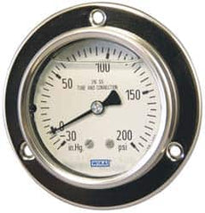 Wika - 2-1/2" Dial, 1/4 Thread, 0-2,000 Scale Range, Pressure Gauge - Lower Back Connection Mount, Accurate to 2-1-2% of Scale - Americas Tooling