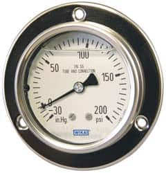 Wika - 2-1/2" Dial, 1/4 Thread, 0-15,000 Scale Range, Pressure Gauge - Lower Back Connection Mount, Accurate to 2-1-2% of Scale - Americas Tooling