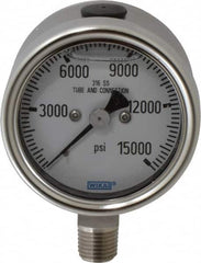 Wika - 2-1/2" Dial, 1/4 Thread, 0-15,000 Scale Range, Pressure Gauge - Lower Connection Mount, Accurate to 2-1-2% of Scale - Americas Tooling