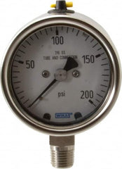 Wika - 2-1/2" Dial, 1/4 Thread, 200 Scale Range, Pressure Gauge - Lower Connection Mount, Accurate to 2-1-2% of Scale - Americas Tooling