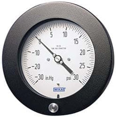 Wika - 4-1/2" Dial, 1/4 Thread, 0-300 Scale Range, Pressure Gauge - Lower Back Connection Mount, Accurate to 0.5% of Scale - Americas Tooling