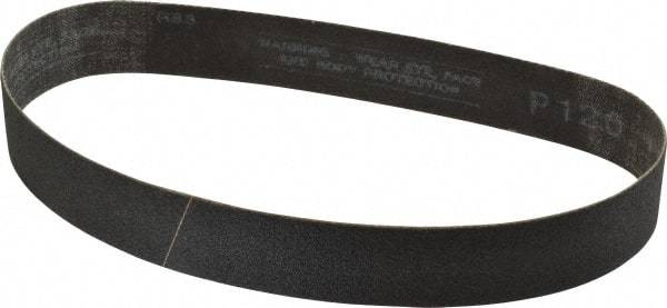 Made in USA - 1-1/8" Wide x 21" OAL, 120 Grit, Silicon Carbide Abrasive Belt - Silicon Carbide, Fine, Coated, X/Y Weighted Cloth Backing, Wet/Dry, Series S181 - Americas Tooling