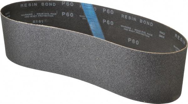 Made in USA - 4" Wide x 36" OAL, 60 Grit, Silicon Carbide Abrasive Belt - Silicon Carbide, Medium, Coated, X/Y Weighted Cloth Backing, Wet/Dry, Series S181 - Americas Tooling