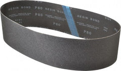 Made in USA - 4" Wide x 36" OAL, 80 Grit, Silicon Carbide Abrasive Belt - Silicon Carbide, Medium, Coated, X/Y Weighted Cloth Backing, Wet/Dry, Series S181 - Americas Tooling