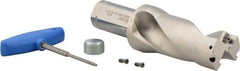 Iscar - 4" Max Drill Depth, 2xD, 2" Diam, Indexable Insert Drill - 2 Inserts, 1-1/2" Shank Diam, Straight Shank - Americas Tooling