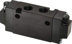 Parker - 3/8", 4-Way Body Ported Stacking Solenoid Valve - 1.4 CV Rate, 1.89" High x 4.7" Long - Americas Tooling