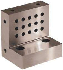 Suburban Tool - 4" Wide x 4" Deep x 3" High Steel Precision-Ground Angle Plate - Standard Plate, Machined Holes on Surface, Open End, 1-1/8" Thick, Single Plate - Americas Tooling