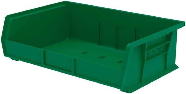 Akro-Mils - 60 Lb. Load Capacity, 10-7/8" Deep, Green Polymer Hopper Stacking Bin - 5" High x 16-1/2" Wide x 10-7/8" Long - Americas Tooling