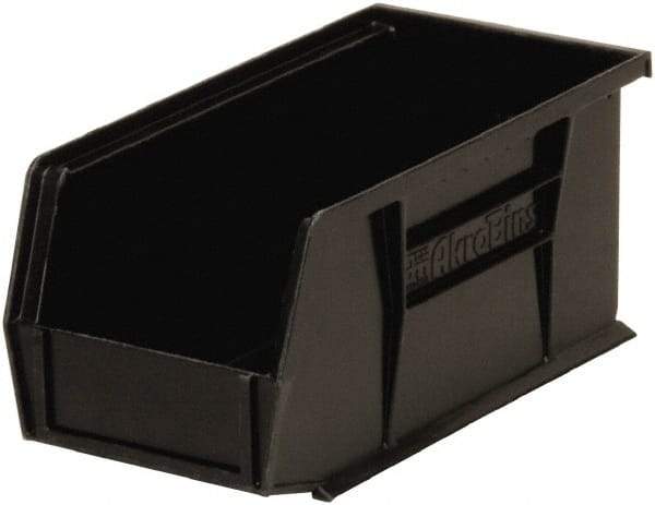 Akro-Mils - 30 Lb. Load Capacity, 10-7/8" Deep, Black Polymer Hopper Stacking Bin - 5" High x 5-1/2" Wide x 10-7/8" Long - Americas Tooling