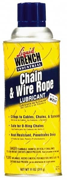 Liquid Wrench - 11 oz Aerosol General Purpose Chain & Cable Lubricant - Clear Bright Yellow, -20 to 650°F - Americas Tooling