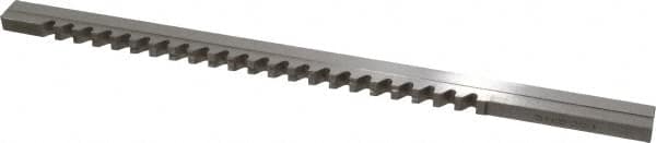 Value Collection - 8mm Keyway Width, Style C-1, Keyway Broach - High Speed Steel, Bright Finish, 3/8" Broach Body Width, 25/64" to 2-1/2" LOC, 11-3/4" OAL - Americas Tooling