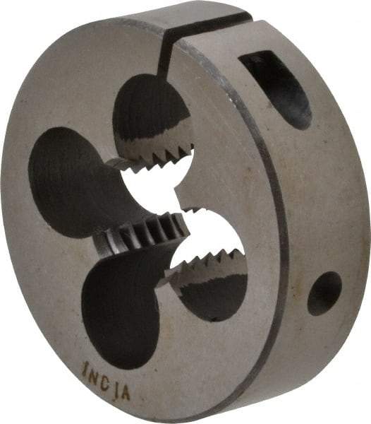 Interstate - 5/8-11 UNC Thread, 2" Outside Diam High Speed Steel Round Die - Left Hand Thread, Adjustable - Exact Industrial Supply