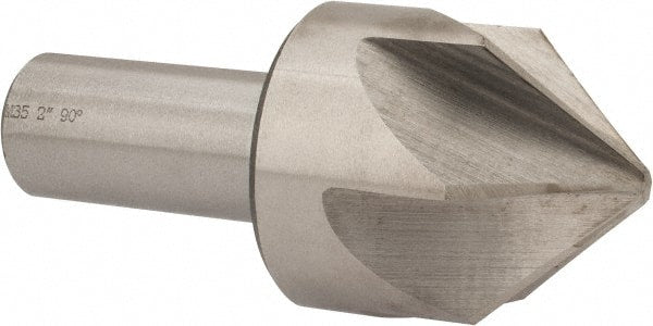 Interstate - 2" Head Diam, 1" Shank Diam, 6 Flute 90° Cobalt Countersink - Americas Tooling