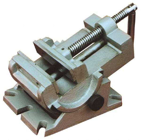 Interstate - 4-1/4" Jaw Opening Capacity x 1-1/2" Throat Depth, Horizontal Drill Press Vise - 4-1/2" Wide x 1-1/2" High Jaw, Stationary Base, Standard Speed, 7-1/2" OAL x 4.33" Overall Height - Americas Tooling