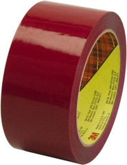 3M - 2" x 55 Yd Red Rubber Adhesive Sealing Tape - Polypropylene Film Backing, 2.5 mil Thick, 60 Lb Tensile Strength, Series 373 - Americas Tooling