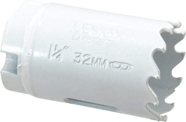 Lenox - 1-1/4" Diam, 1-1/2" Cutting Depth, Hole Saw - Carbide-Tipped Saw, Toothed Edge - Americas Tooling