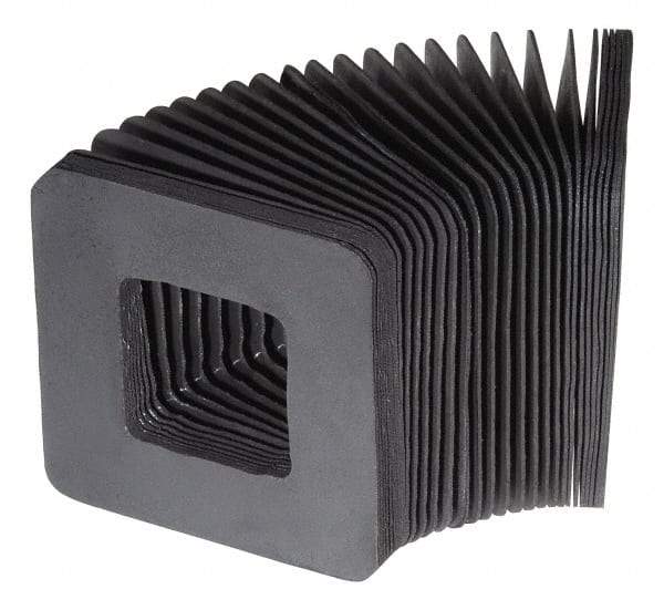 Made in USA - 0.02 Inch Thick, Polyester Square Flexible Bellows - 4 x 4 Inch Inside Square - Americas Tooling