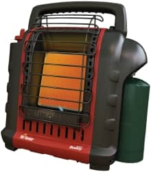 Heatstar - 4,000 to 9,000 BTU, Portable Propane Heater - (1) 1 Lb or 20 Lb Tank Fuel Capacity, 7-1/2" Long x 13-1/2" Wide x 15" High - Americas Tooling