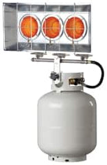 Heatstar - 8,000 to 45,000 BTU, Triple Burner Propane Tank Top Radiant Heater - 20 to 100 Lb Fuel Capacity, 15-3/4" Long x 6-1/2" Wide x 22-1/2" High - Americas Tooling