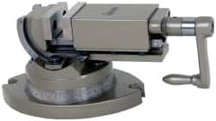 Gibraltar - 6" Jaw Width, 6" Jaw Opening Capacity, 2-Way Angle Swivel Machine Vise - Manual Operation, 1 Station, 22-1/4" Long x 1-3/4" Deep, Cast Iron - Americas Tooling