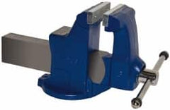 Gibraltar - 6" Jaw Width, 10" Opening Capacity, 6-1/4" Throat Depth, Ductile Iron Stationary Bench Vise - Bolt Down Base Attachment - Americas Tooling