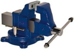 Gibraltar - 3" Jaw Width, 4" Opening Capacity, 3" Throat Depth, Ductile Iron Swivel Bench Vise - Bolt Down Base Attachment - Americas Tooling