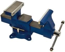 Gibraltar - 8" Jaw Width x 8-1/2" Jaw Opening Capacity, 4-3/4" Throat Depth, Bench & Pipe Combination Vise - 1/8 to 4-1/2" Pipe Capacity, Swivel Base, Bolt Down Attachment, Ductile Iron - Americas Tooling