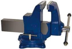 Gibraltar - 6" Jaw Width, 10" Opening Capacity, 6-1/4" Throat Depth, Ductile Iron Swivel Bench Vise - Bolt Down Base Attachment - Americas Tooling