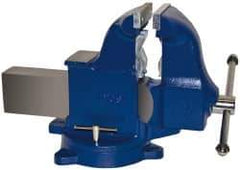 Gibraltar - 6" Jaw Width x 10" Jaw Opening Capacity, 7-1/2" Throat Depth, Bench & Pipe Combination Vise - 1/4 to 6" Pipe Capacity, Swivel Base, Bolt Down Attachment, Ductile Iron - Americas Tooling