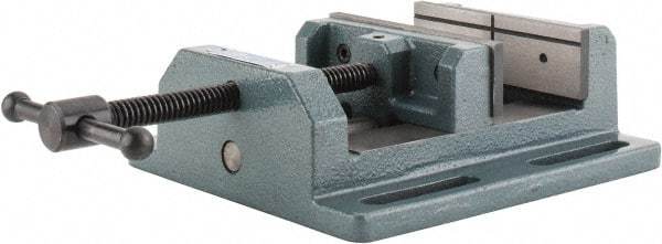 Wilton - 6" Jaw Opening Capacity x 2" Throat Depth, Horizontal Drill Press Vise - 6" Wide x 2" High Jaw, Stationary Base, Standard Speed, 8-1/2" OAL x 3.56" Overall Height, Cast Iron - Americas Tooling