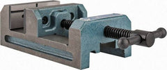 Wilton - 4" Jaw Opening Capacity x 1-1/2" Throat Depth, Horizontal Drill Press Vise - 4" Wide x 1-1/2" High Jaw, Stationary Base, Standard Speed, 7-5/16" OAL x 2-3/4" Overall Height, Cast Iron - Americas Tooling