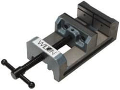 Wilton - 6" Jaw Opening Capacity x 2" Throat Depth, Horizontal Drill Press Vise - 6" Wide x 2" High Jaw, Stationary Base, Standard Speed, 12" OAL x 3-1/2" Overall Height, Cast Iron - Americas Tooling