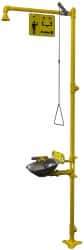 Bradley - 1-1/4" Inlet, 26 GPM shower Flow, Drench shower, Eye & Face Wash Station - Bowl, Triangular Pull Rod & Push Flag Activated, Galvanized Steel Pipe, Plastic Shower Head, 3 GPM Bowl Flow, Corrosion Resistant, Top or Mid Supply - Americas Tooling