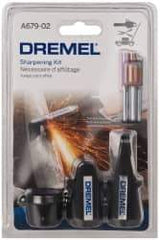 Dremel - 8 Piece Aluminum Oxide Garden/Lawn Mower/Chain Saw Sharpener, Gauge, Spacers, Wrench and Stones Kit - Americas Tooling