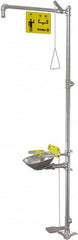 Bradley - 1-1/4" Inlet, 22 GPM shower Flow, Drench shower, Eye & Face Wash Station - Bowl, Triangular Pull Rod, Push Handle & Foot Pedal Activated, Stainless Steel Pipe, 316 Stainless Steel Shower Head, 5.1 GPM Bowl Flow, Corrosion Resistant - Americas Tooling