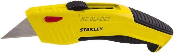 Stanley - Retractable Utility Knife - 1/2" Bi-Metal Blade, Black & Yellow Cast Metal Handle, 1 Blade Included - Americas Tooling