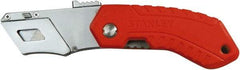 Stanley - Retractable Utility Knife - 1/2" Bi-Metal Blade, Red Plastic Handle, 1 Blade Included - Americas Tooling