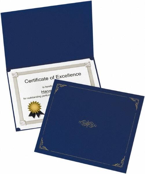 OXFORD - 5 Piece Dark Blue Document Holders-Certificate/Document - 9-3/4" High x 12-1/2" Wide - Americas Tooling