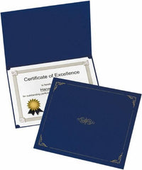 OXFORD - 5 Piece Dark Blue Document Holders-Certificate/Document - 9-3/4" High x 12-1/2" Wide - Americas Tooling