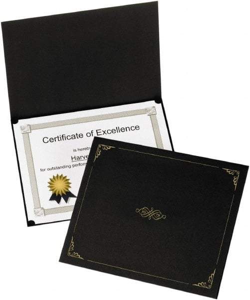 OXFORD - 5 Piece Black Document Holders-Certificate/Document - 9-3/4" High x 12-1/2" Wide - Americas Tooling