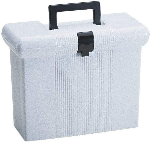 Pendaflex - 1 Compartment, 14-7/8 Inch Wide x 6-1/2 Inch Deep x 11-7/8 Inch High, Portable Storage Box - Plastic, Granite - Americas Tooling